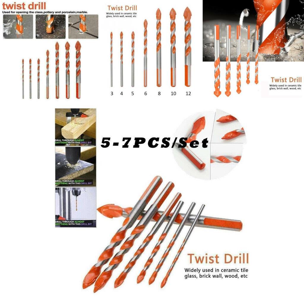 Premium 5/7 Pcs Drill Bits Set For Effortless Ceramic Wall Glass Hole Punching