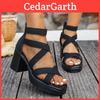 Scarpe Romane con Tacco Alto in Materiale PU con Cinturino in Velcro per la Moda Estiva e il Comfort