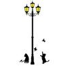 Creative Street Lamp Acrylic 3D Animal Wall Stickers, Cute Cat, Children's Room Wall Decoration, Livingroom, Bedroom, Home Decor