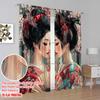 2 Stück, 2D-Flachdruckmuster Vorhänge Geisha Zwillinge Strapazierfähiges Polyester (ohne Stange) Festlich für verschiedene Räume, Zeitgenössisch