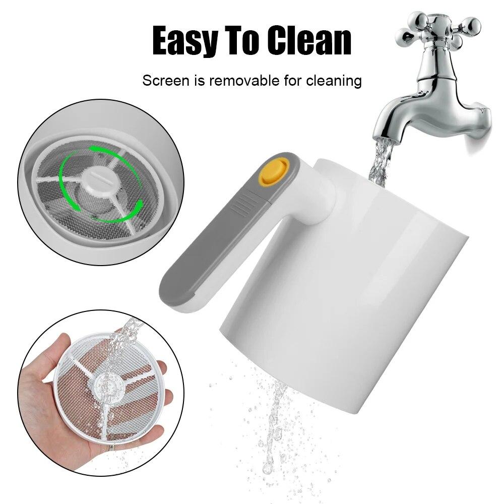 Kitchen Pastry Cake Tool Icing Sugar Powder Flour Sifter Screen Cup Shaped Stainless Steel Handheld 1Liter Electric Flour Sieve