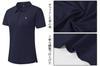 [Gopune] Women's Short-Sleeve Polo Shirt, Sweat-Wicking Quick-Dry Breathable UV-Cut, Stretch Collared Top for Golf Tennis Sports Casual (Navy, 2L)
