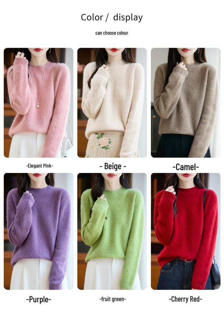 25 New Soft Fluffy Women's High-End Knit Wool Sweater - Autumn/Winter Loose Fit Design