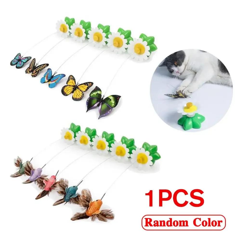 1PC Electric Butterfly Cat Toy - Automatic Rotating Flying Hummingbird, Funny Intelligence Training Pet Toys (Random Color)