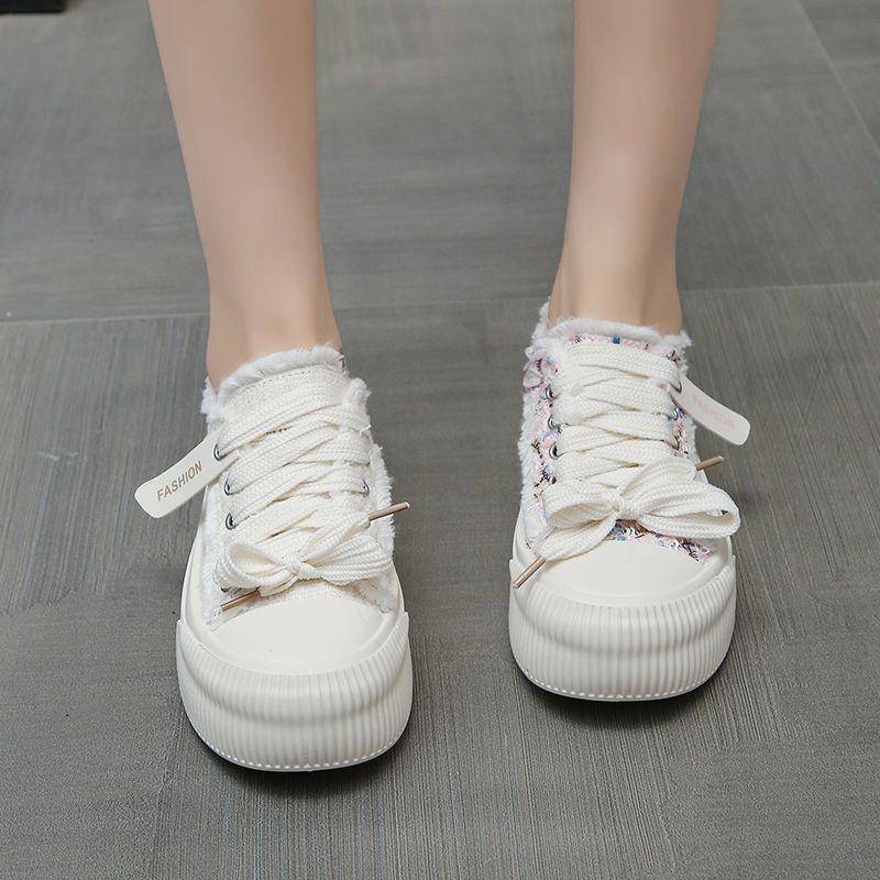 Fashion Women's Tassel Shoes High on Platform Summer Ladies Footwear Canvas 2025 New Cheap Y2k Fashion Trends Sale Daily Routine 39 In