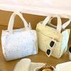 Cosmetic Makeup Bag Korean Y2k Handbag Cloth Lunch Bag Star Dots Storage Bag  Ladies Girls