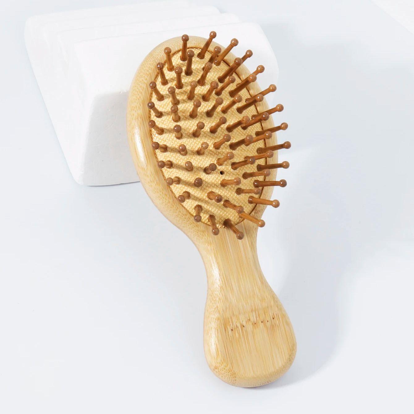 

2pcs round wooden massage air cushion combs, compact and portable for travel, suitable for all hair types, ergonomic handle desi