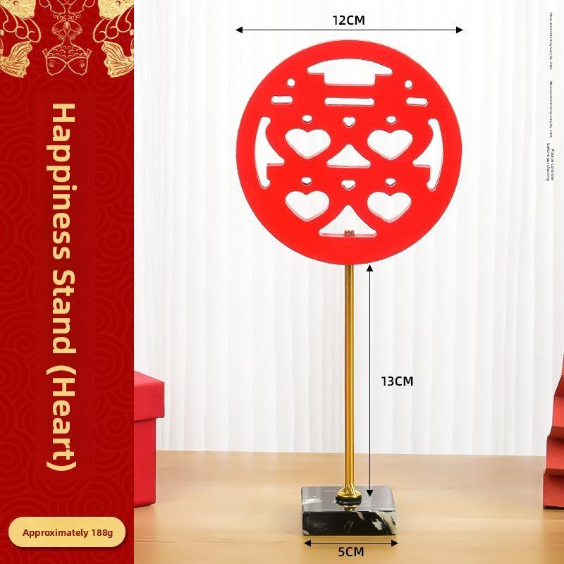 Chinese Style Wooden Wedding Decoration Art Craft 3D Engagement Home Decorative Accessories Festive Celebration Supplies