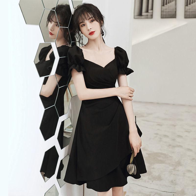 Toast Clothes Bridal Small Dress Dress Wedding Can Usually Wear Back Burgundy Dress Spring and Summer