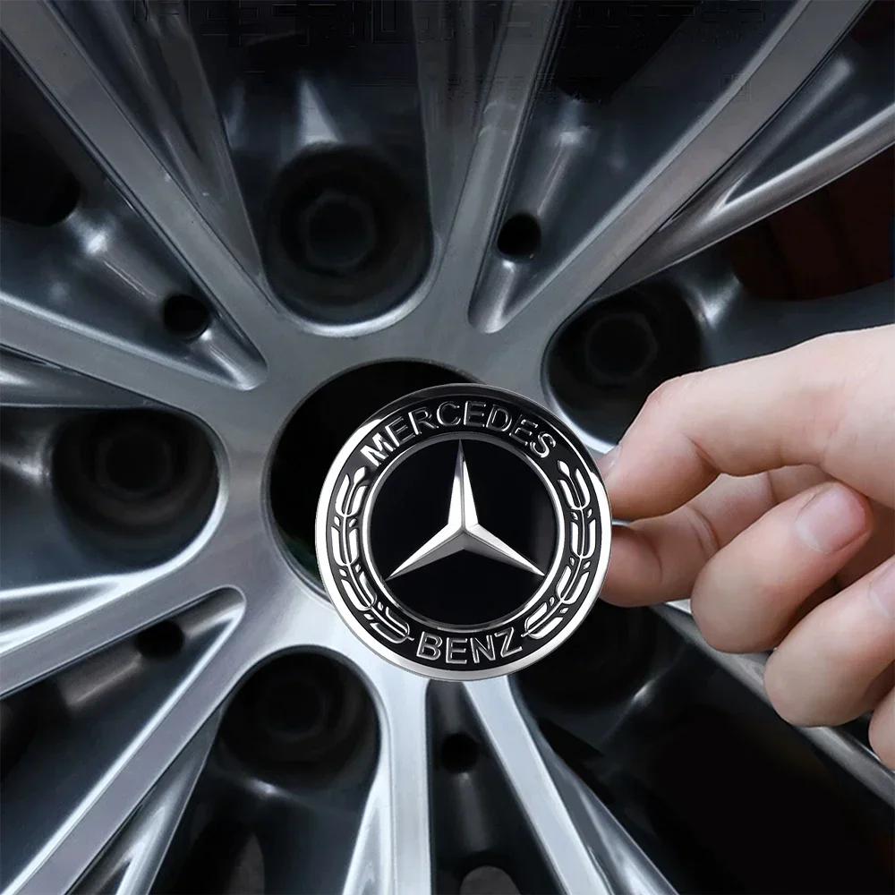 WZKGC1 For Mercedes Benz 56/60/65MM Car Wheel Center Cover Sticker Hub Cap Badge For Mercedes Benz ML W166 GLE C167 B E A C Class W205