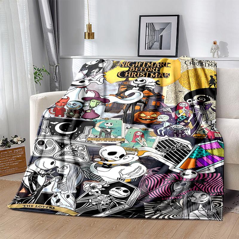 1pc Nightmare Before Christmas Art Soft Throw Blanket Flannel All Season Light Weight Living Room/Bedroom Warm Blanket. M7290143