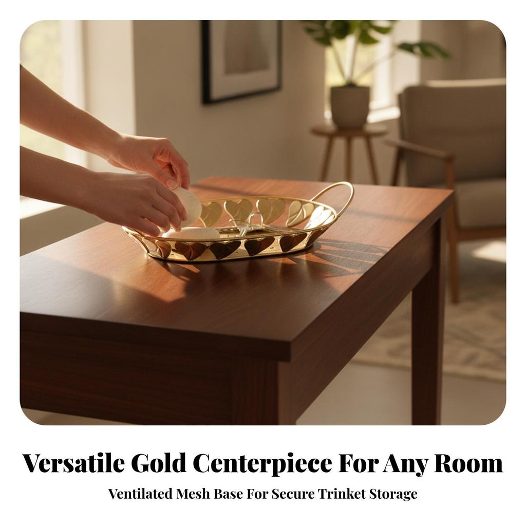 Elegant Decorative Tray with Handles Openwork Serving