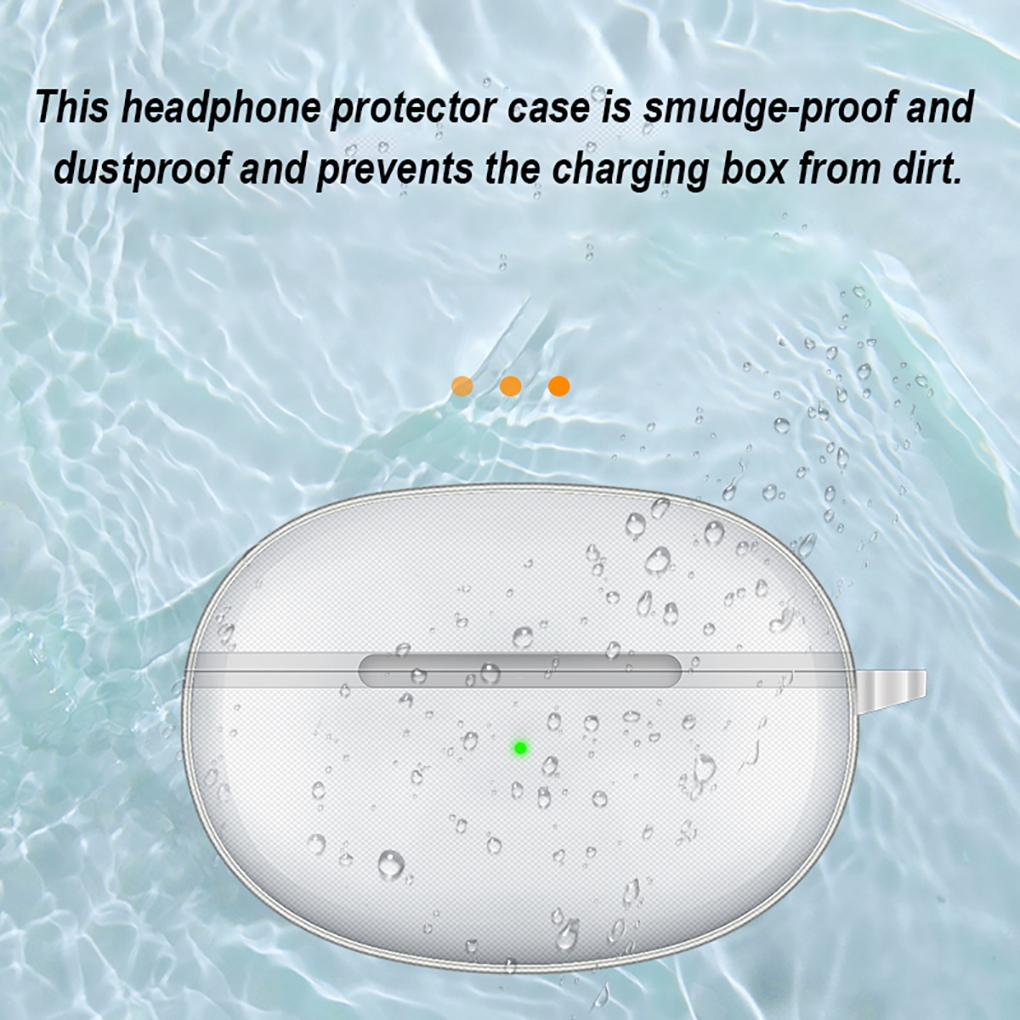 Earphone Charging Box TPU Shockproof Case with Hook Holder Bag Wireless Headphone Transparent Cover Protector Earbuds