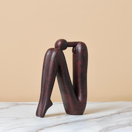 Abstrakte Strichmännchen-Figur Moderne minimalistische sitzende Mann-Harz-Statue Skulptur Haus Büro Schreibtischdekoration