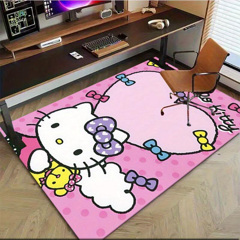 1pc Sanrio Hello Kitty Mermaid Printed Office Carpet Rectangle Rug Under The Table,Perfect Room Decor for Living Room, Bedroom, Kitchen, Non-slip Floo