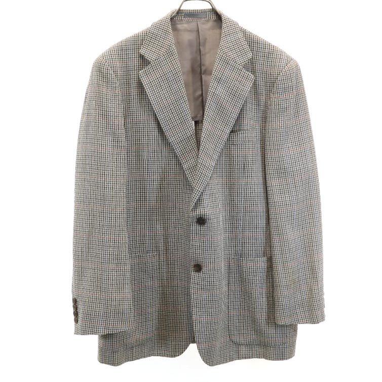 

Burberrys Sanyo Shokai Сделано в Японии Жакет мужской приталенный из смесовой шерсти и льна в клетку Б/У
