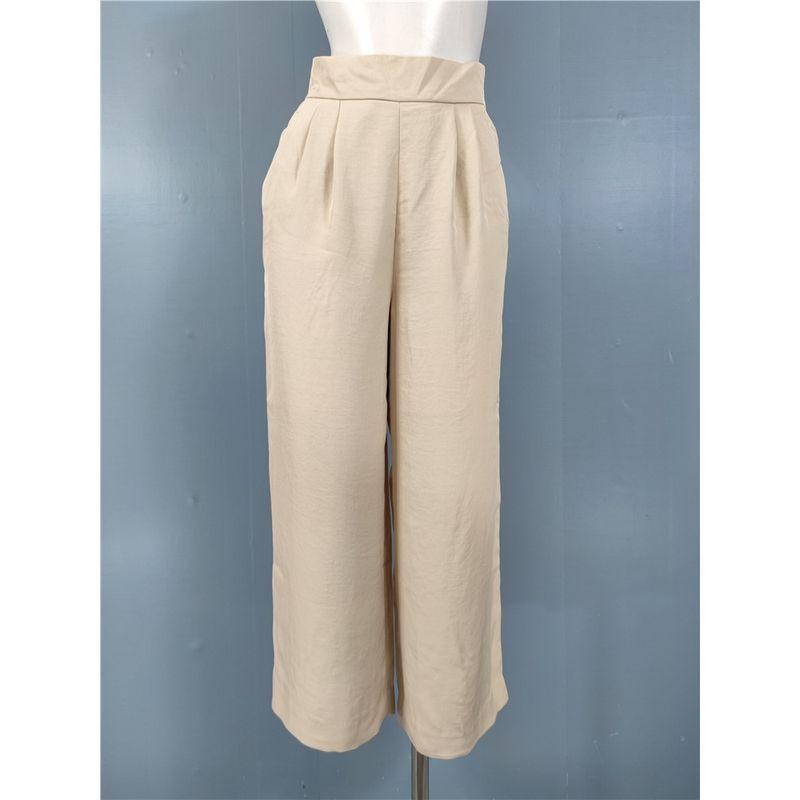

Export Single H Home Summer New Women s Pants Cropped Pants Loose Wide Leg Pants High Waist Casual High Elastic Waist Women