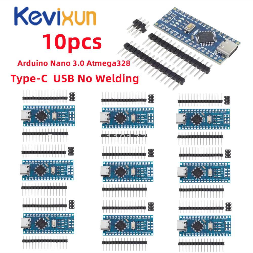 1-10PCS Mini / Type-C / Micro USB Nano 3.0 With the Bootloader Compatible Nano Controller CH340 USB Driver 16Mhz ATMEGA328P