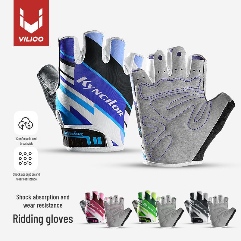 Unisex letní cyklistické rukavice s půlprsty - Prodyšná Lycra pro venkovní sporty a fitness