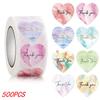 100-500pcs Heart Thank You Stickers Flowers Decorative Sealing Stickers for Wedding Gift Packaging Small Business Supplies 1inch