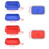 4Pcs Silicone Bento Box Rectangle Folding Lunch Bowl Food Storage Container Box 350 500 800 1200 ML