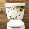 T251# Plants Flowers Butterflies Wall Sticker Bathroom Toilet Decor Decals Living Room Cabinet Home Decoration