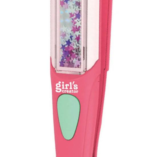 Glitter Rhinestone Tool Safe Kids Hair Gemstone Styling Set with Magnetic Pink Comb 24 Colorful Gem And Clips Creative