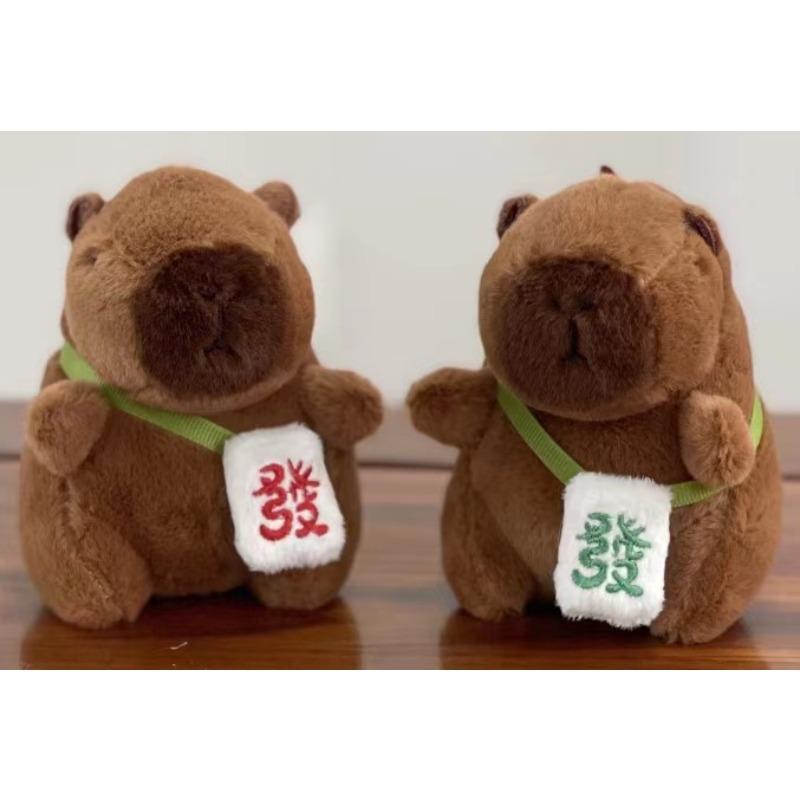 Kreativer Plüsch Kapibara Seifenblasen blasen Schlüsselanhänger Anhänger Niedliches Paar Schultasche Schlüsselanhänger Kleine Hängedekoration