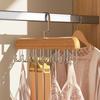 Wooden Sling Hanger Organizer with Multiple Hooks for Underwear Bras Vests Space-Saving Durable Storage Rack Hangers for Clothes