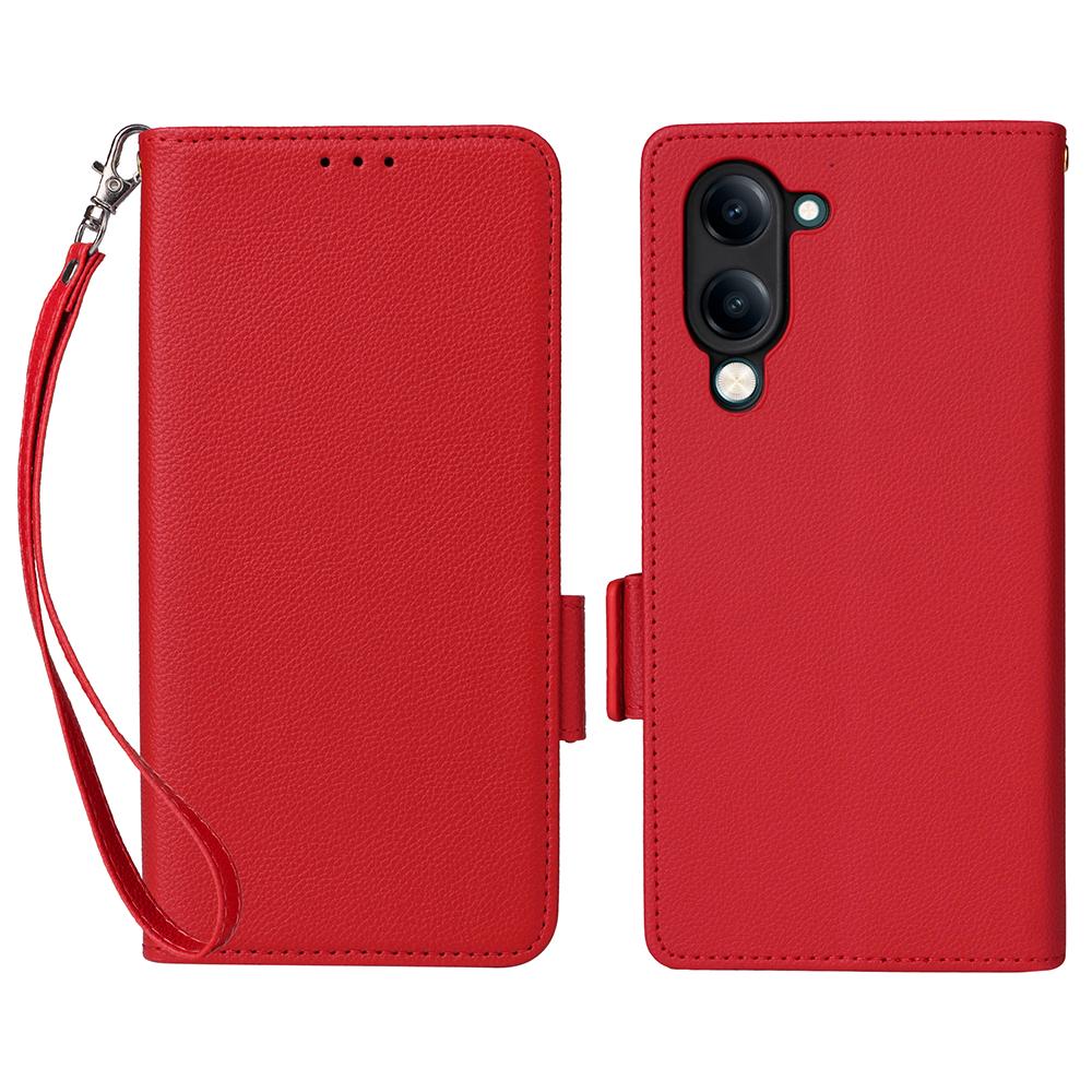 For vivo Y04 4G/Y29s 5G Case Wallet Flip Litchi Texture PU Leather Phone Cover