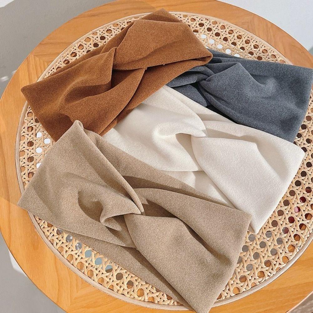 Cloth Cross Headband Solid Color Knot Knit Turbans Fashion Wide Edge Headband  Girls