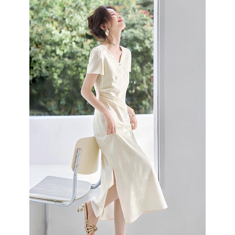 

New Chinese Style Butterfly Jacquard Short-Sleeve Dress 2XL