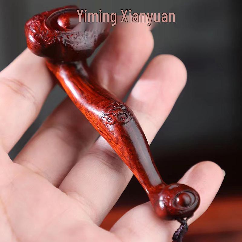 Rosewood Carved Pixiu Ornament: Gourd & Dragon Turtle Handicraft