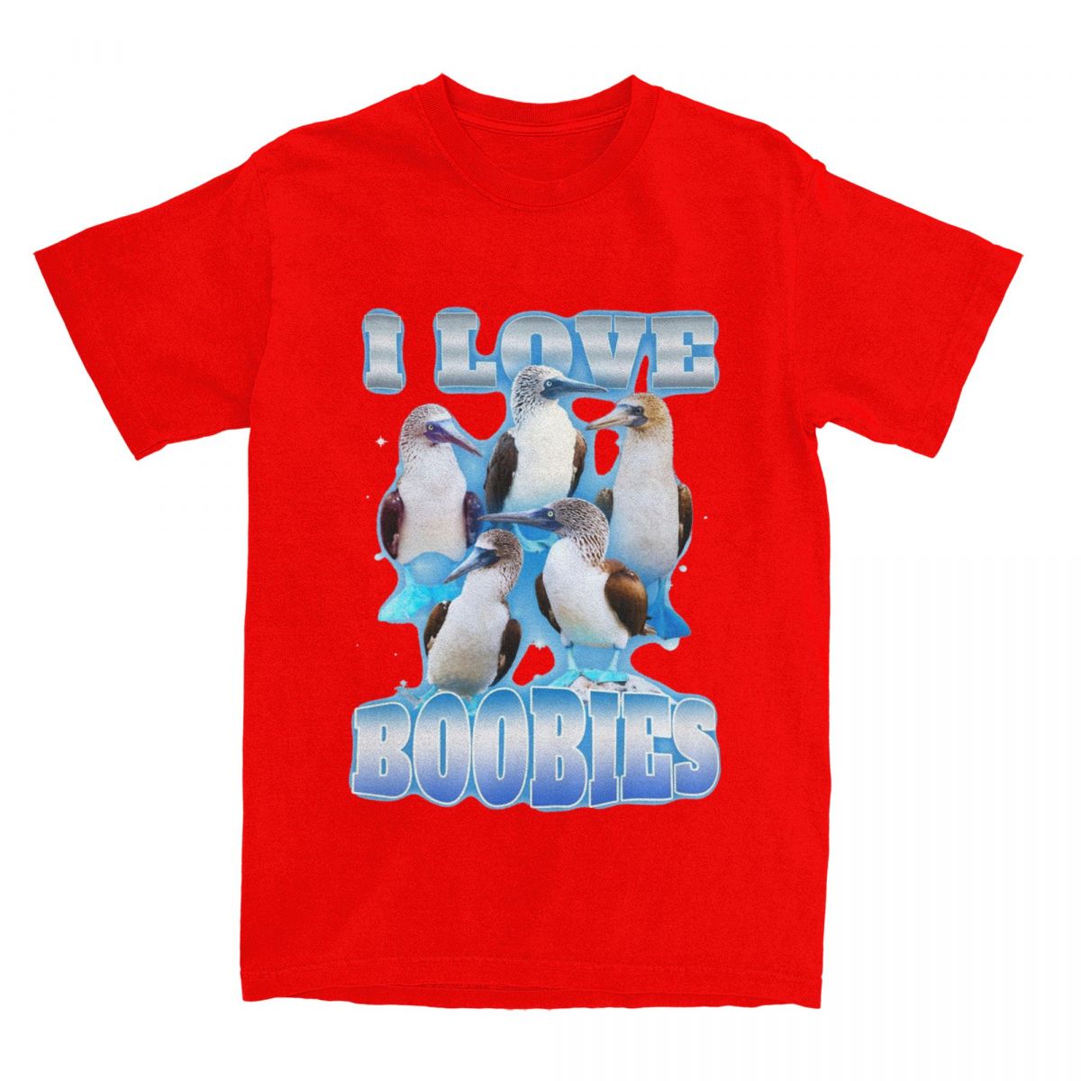 Men Women s I Love Boobies Bird Meme T Shirt Accessories Funny Boobs Bird Pure Cotton T-shirt Clothes Amazing Tee Shirt S