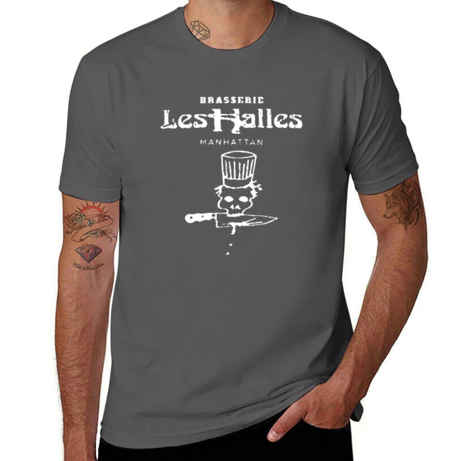 

Vintage Looking Brasserie Les Halles T-Shirt t shirt man luxury t shirt man designer T-Shirt 4XL