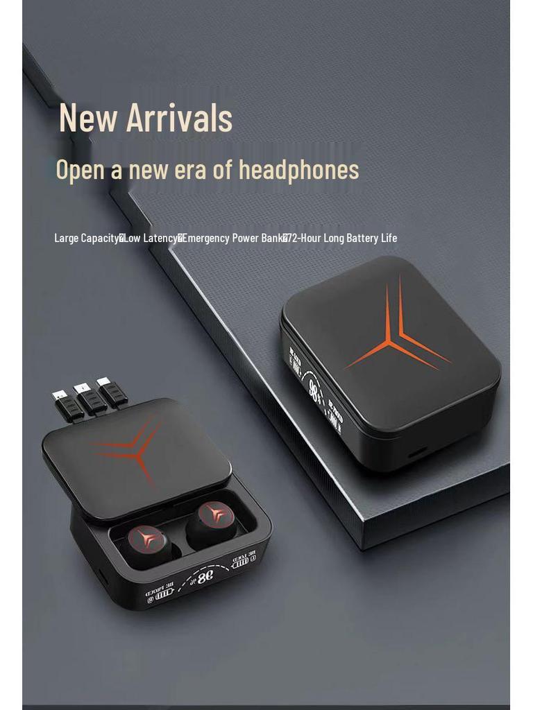 M88 Wireless Bluetooth Earphones with Power Display: Universal Fit for Sports and Gaming on Mobile Phones