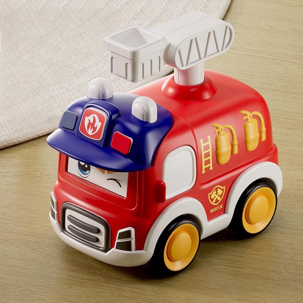 Toddler Press and Go Vehicle Cartoon Baby Mini Ambulance Police Car Fire Truck Excavator Model Gift for Kids Toys