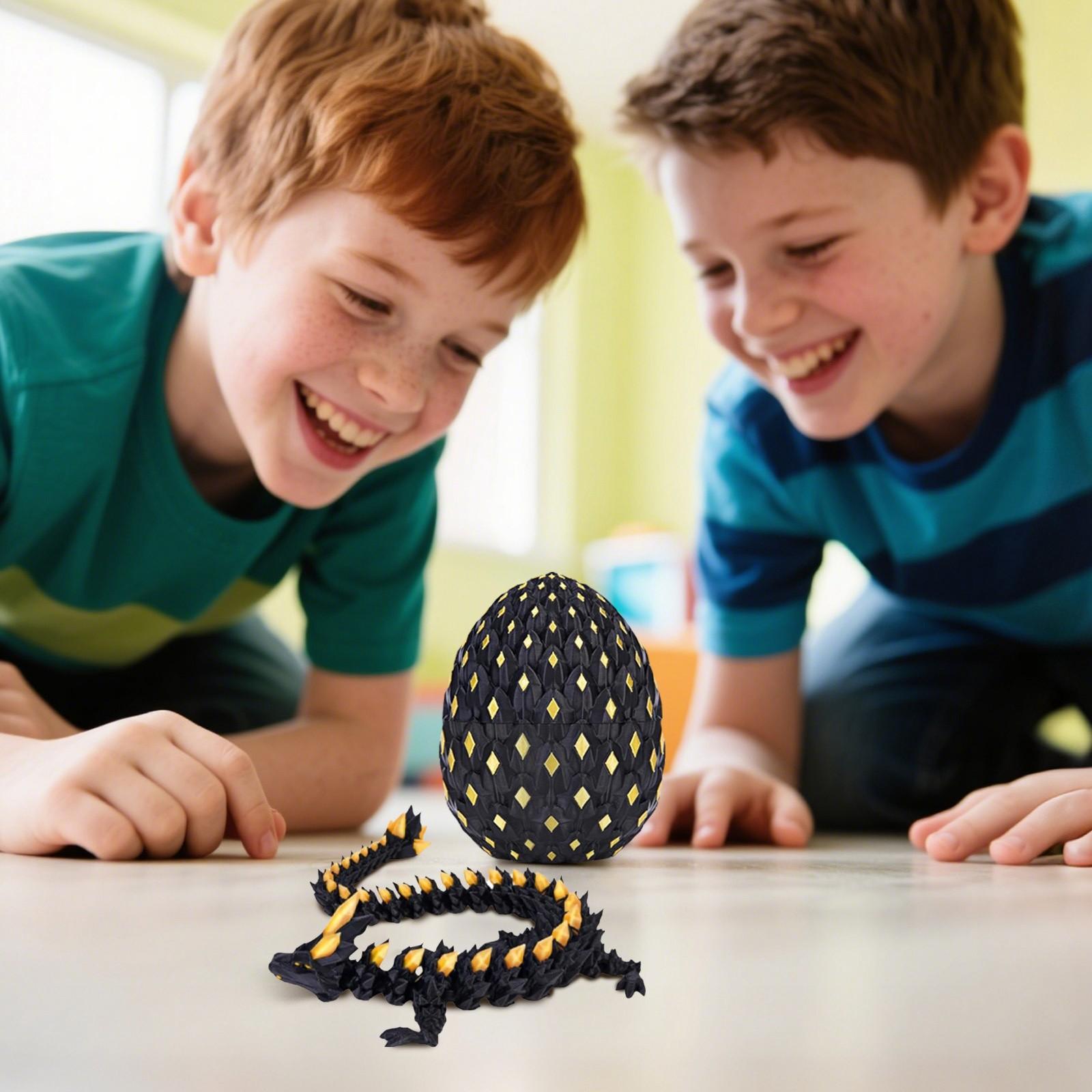 

Яйцо дракона Таинственное яйцо дракона Светящаяся игрушка-артикулирующее животное Кристалл 3D-печатное яйцо динозавра Подходит для детей мальчиков девочек Домашнее украшение One Size