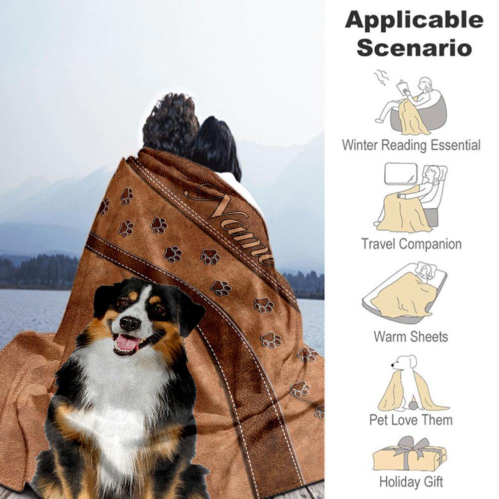 Dog Personalized Text Blanket Gift Personalized Blanket Warmthful Decor Throw For Sofa Couch Nap Chair Four Seasons Multipurpose