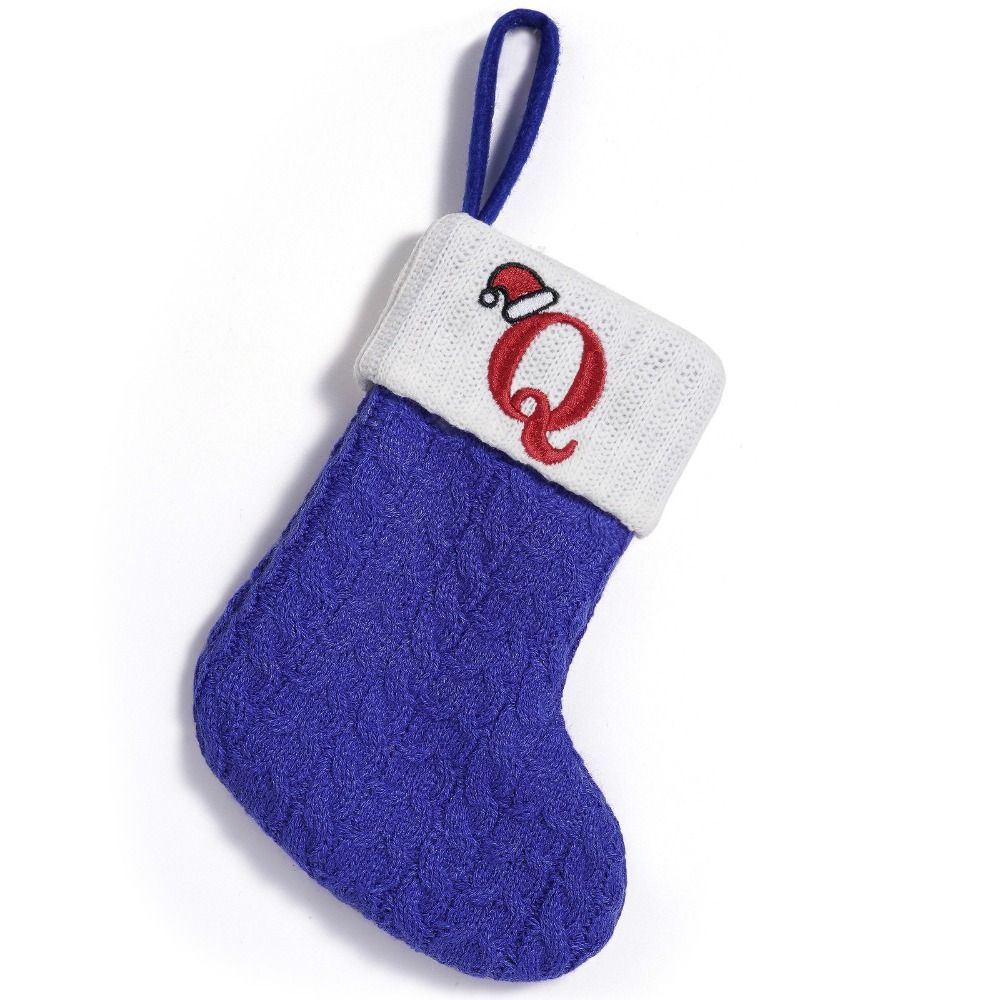 Large Capacity Christmas Alphabet Knitted Socks Thickened Candy Gift Bags  Xmas Gift