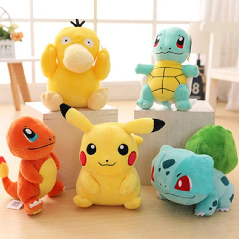 20CM Plush Doll Pikachu Stuffed Toys for Children Charmander Squirtle Bulbasaur Jigglypuff Eevee Snorlax Lapras Kids