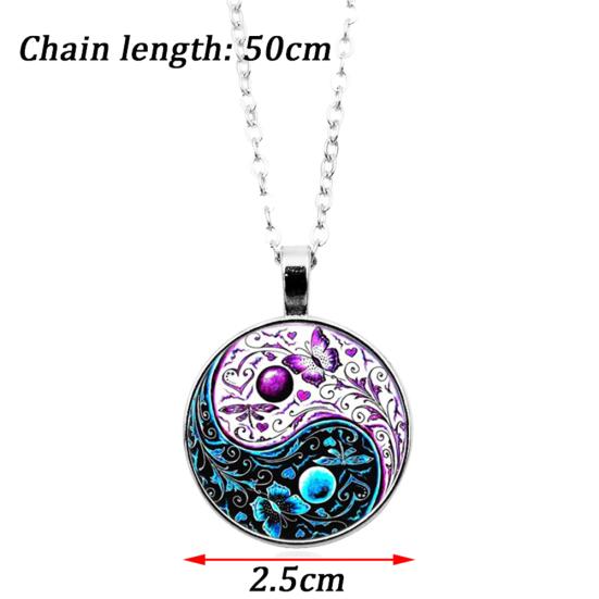 Vintage Women Round Pendant Chain Necklace Hook Earrings Bracelet Jewelry Set