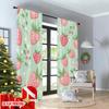 2pcs 2D Flat Printing Window Curta Strawberry Cute Kawaii Digital Printed Polyester Drapes Seasonal Party & Holiday Decor Use