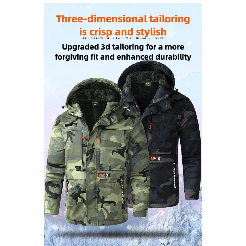 New Winter Velvet Labor Insurance Work Clothes, Camouflage Clothes, Electric Welding Factory Clothes, Autumn and Winter Military