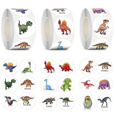 Dinosaur Reward Stickers for Kids, 500pcs/roll – Encouragement & Fun Labels for Kindergarten