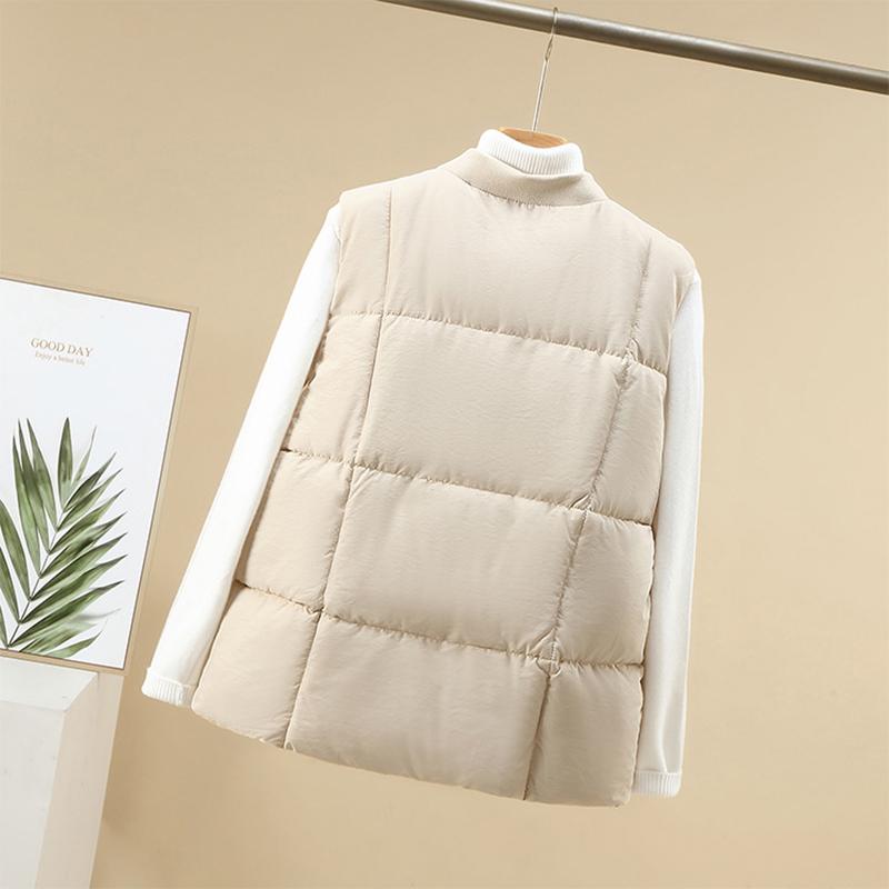 Ženy Podzim Zima Pevné Tlusté Outwear Vesta Bavlna Vycpaný Stojáček Límec Bunda Bez rukávů Kabát Vesta