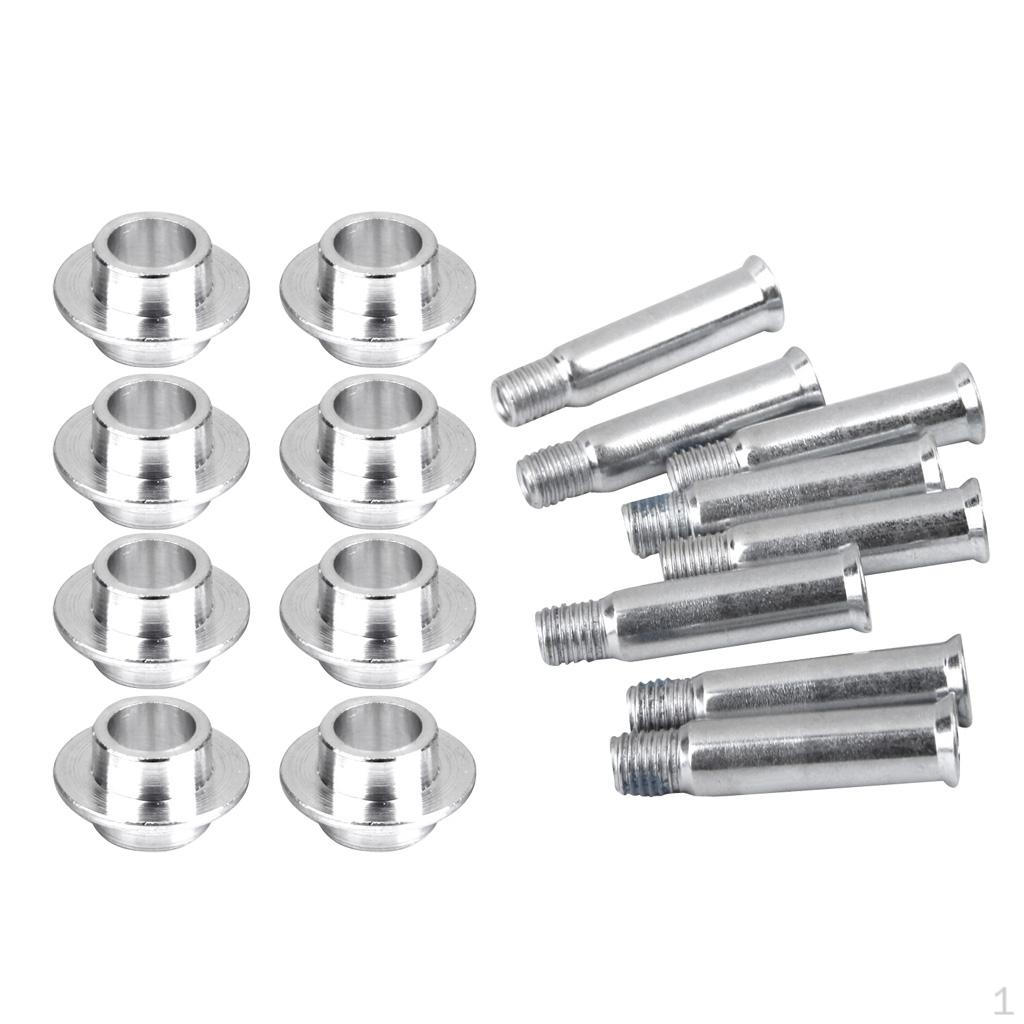 8 Pieces Sturdy 35mm Steel Roller Skate Spikes With Bushing Spacers Skating Parts