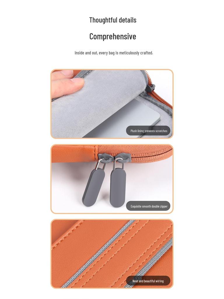 MacBook Laptop Bag - 15-Inch PU Business Tote, Waterproof Crossbody, Fits 13/14.2 Inch