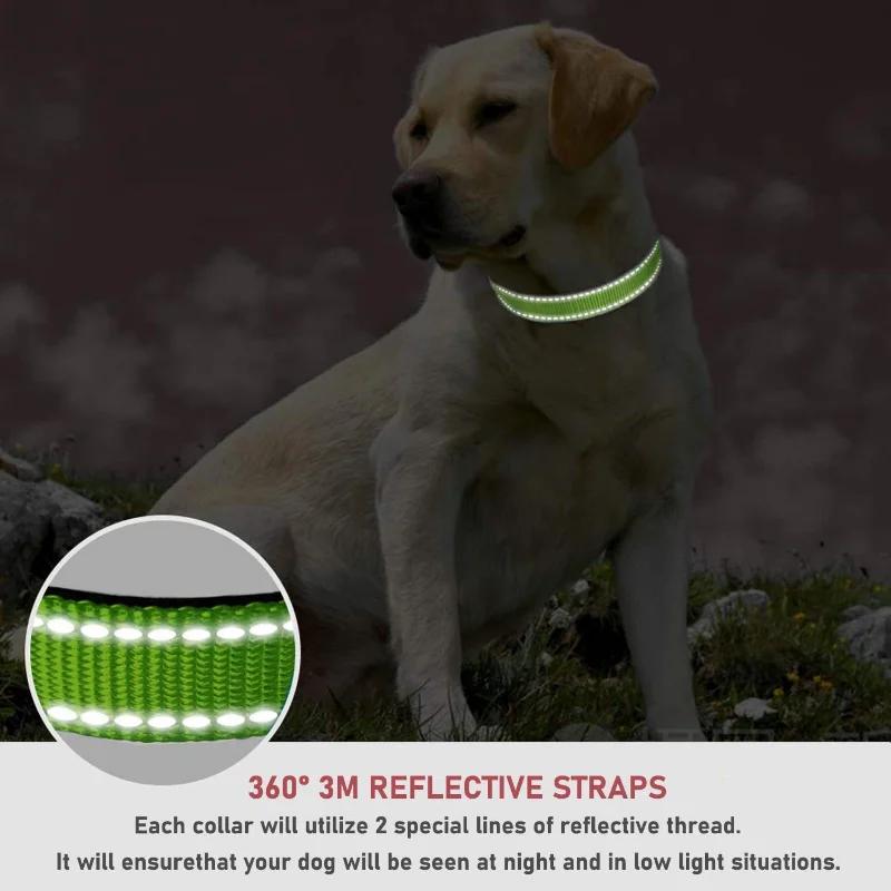 Nylon Collar Reflective Quick Release Suitable for All Seasons Adjustable Dog Choker Small Breeds Dogs Pectoral Pets Collars Big
