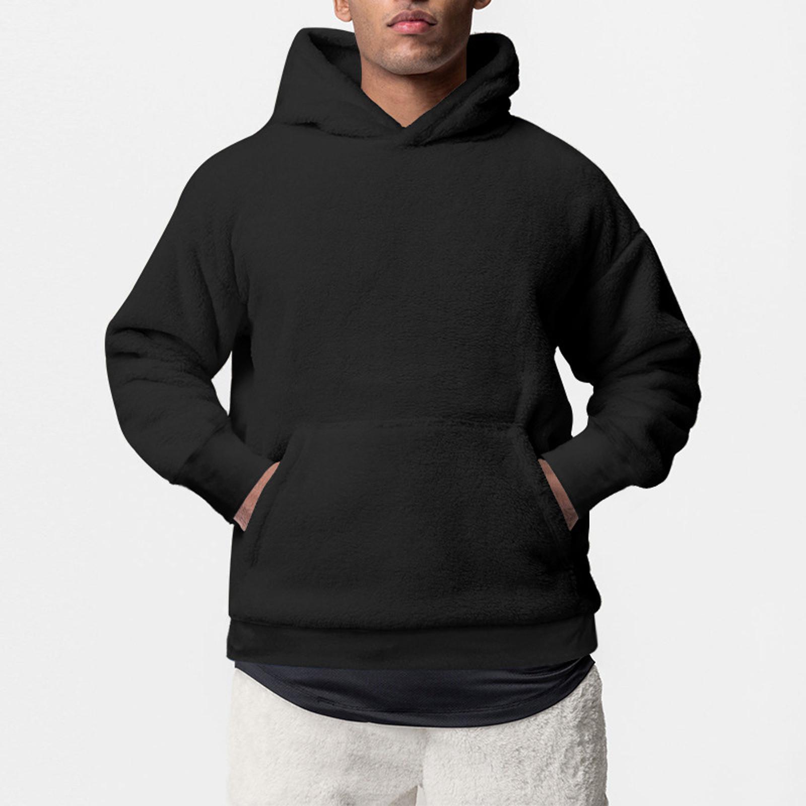 

Толстовка с капюшоном, мужская, с длинным рукавом, на подкладке, с капюшоном, верхняя одежда, повседневная, с капюшоном XXXL чёрный